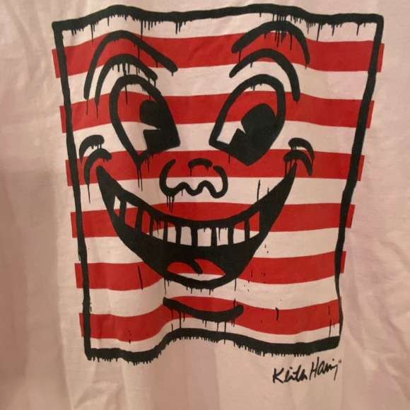H&M x Keith Haring Pink Smiling Face Graphic T-Shirt - Picture 5 of 5
